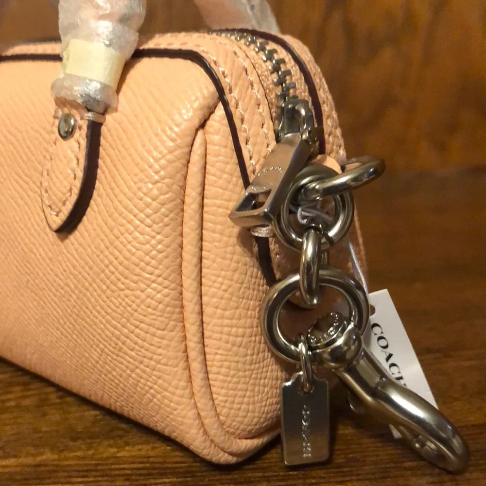 NWT-Coach-Mini Rowan Satchel Bag Charm/Keychain-Light Blush/Silver-$138 - Picture 7 of 12